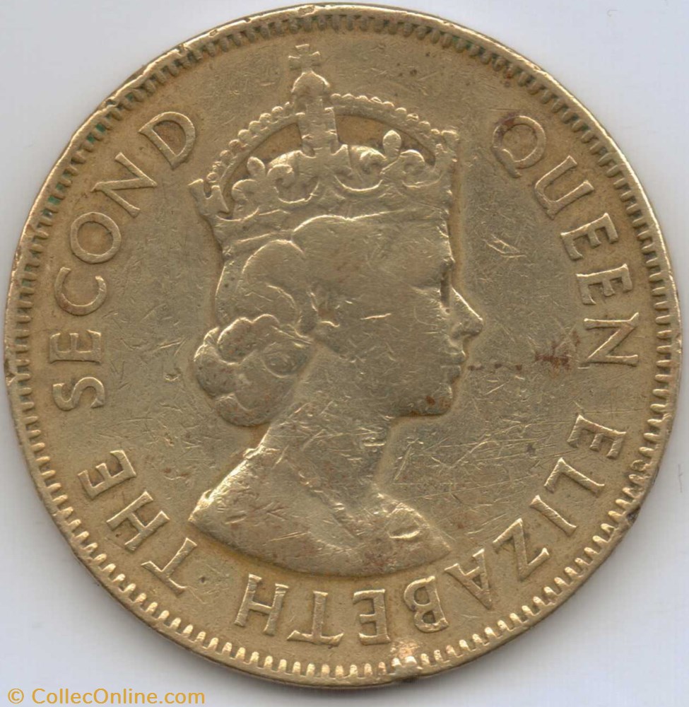 Elizabeth II One Penny 1957 Jamaica Coins World Face