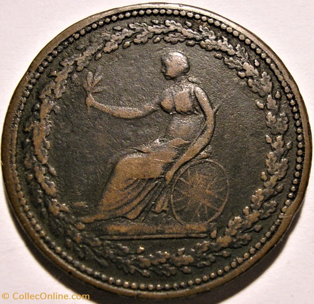 monnaies monde canada george iii halfpenny token 1813 britannia eagle