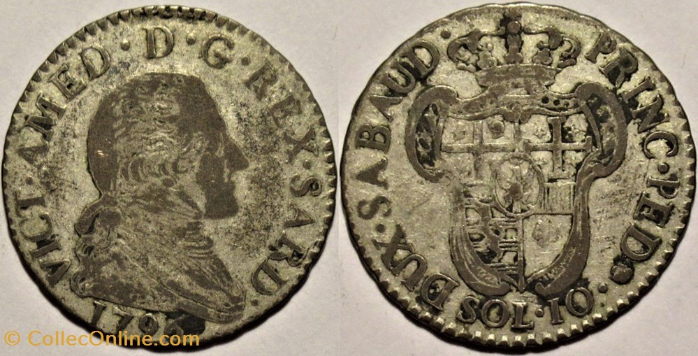 monnaies europe medievale france feodales 1796 royaume de sardaigne 10 soldi victor amedee iii de savoie