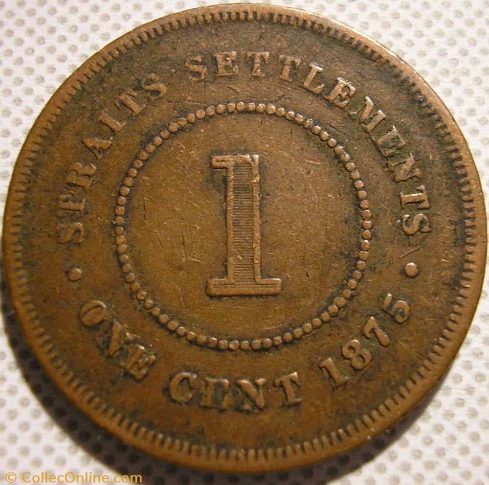 Victoria - One Cent 1875 - Straits Settlements, Malaysia monnaies monde malaisie victoria one cent 1875 straits settlements malaysia