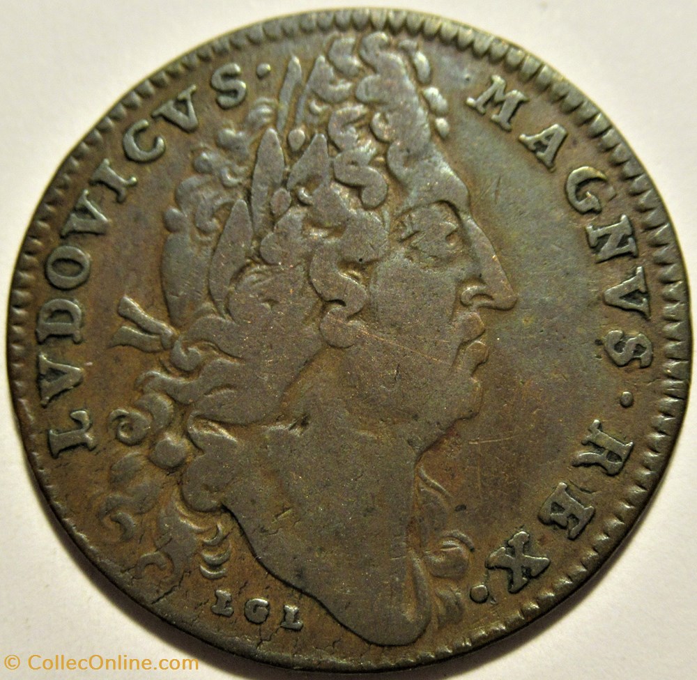 Louis XIV - c.1699; Pallas - Jeton des Bâtiments du roi 2 monnaies jetons mereaux louis xiv c 1699 pallas jeton des batiments du roi