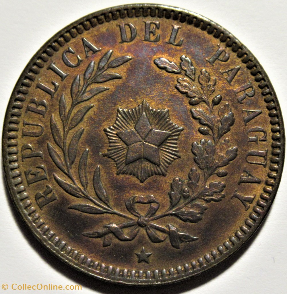 monnaies monde uruguay paraguay 2 centesimos 1870