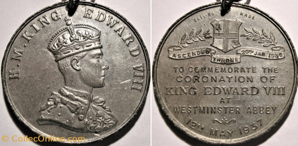 Edward VIII - Coronation Medal 1937 at Westminster Abbey, UK (ex.3) medaille royaume uni edward viii coronation medal 1937 at westminster abbey uk ex 3