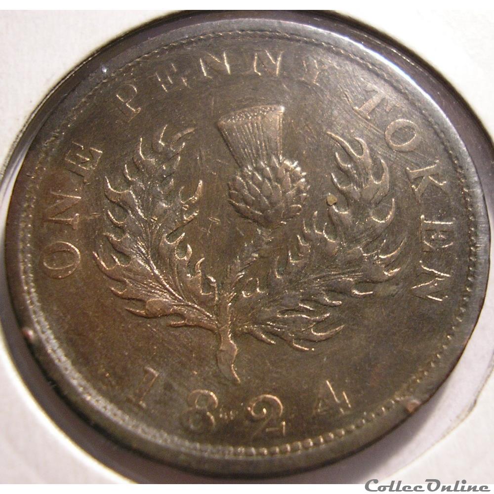 George IV - One Penny Token 1824 - Nova Scotia 4 monnaie monde canadum george iv one penny token 1824 nova scotia