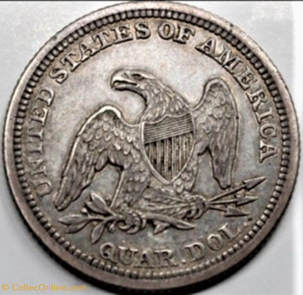 1859 Quarter Dollar - 25 cents 2 monnaie monde etat uni 1859 quarter dollar 25 cents