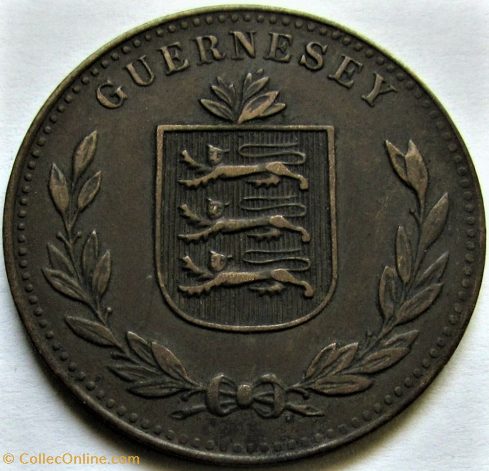 States of Guernsey - 8 Doubles 1918 H 2 monnaies monde ile de guernesey states of guernsey 8 doubles 1918 h