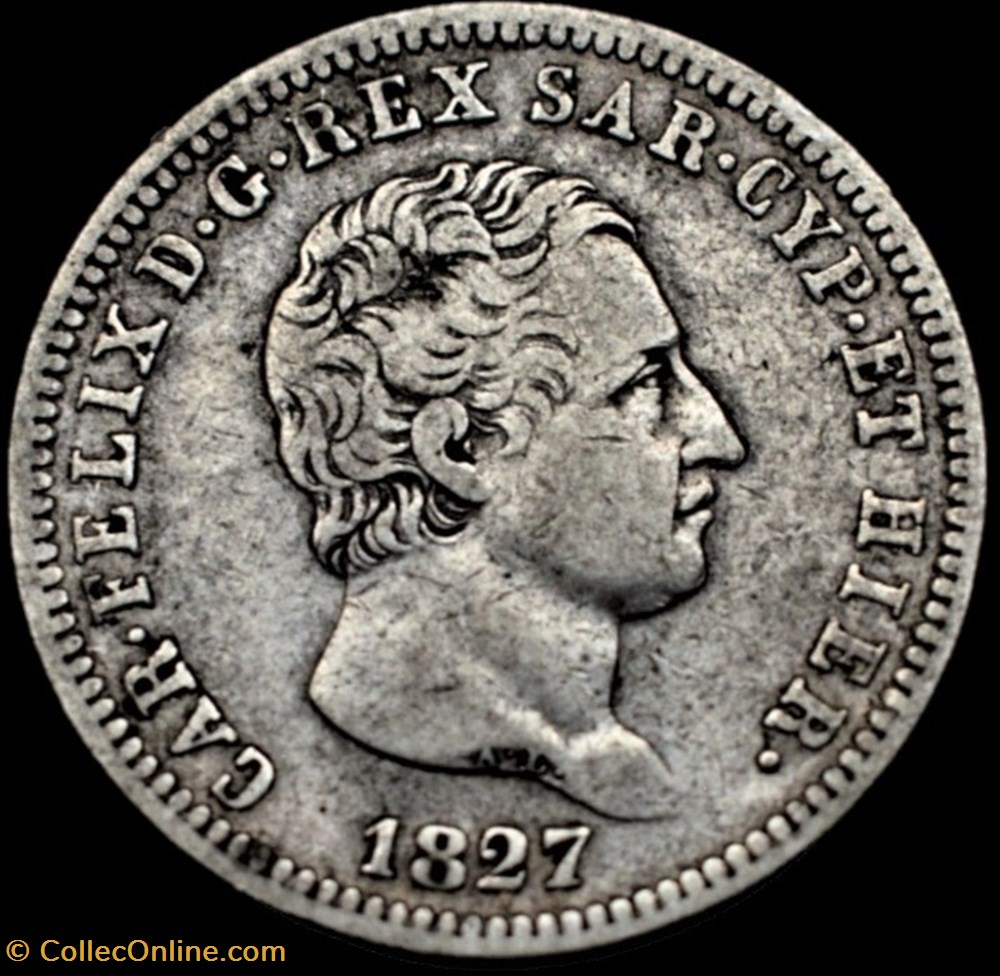 1825 Royaume de Sardaigne, 2 Lire Torino - Carlo Felice monnaies monde italie 1825 royaume de sardaigne 2 lire torino carlo felice
