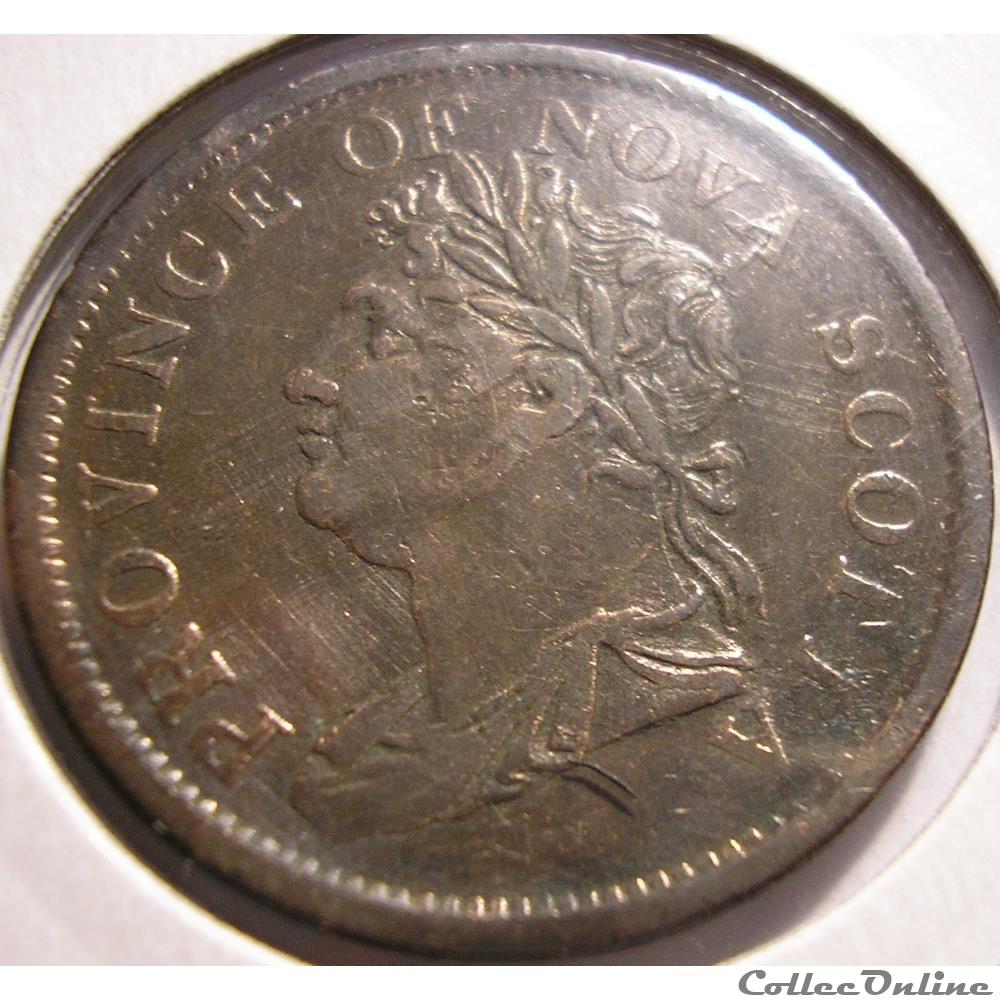 George IV - One Penny Token 1824 - Nova Scotia 3 monnaie monde canadum george iv one penny token 1824 nova scotia