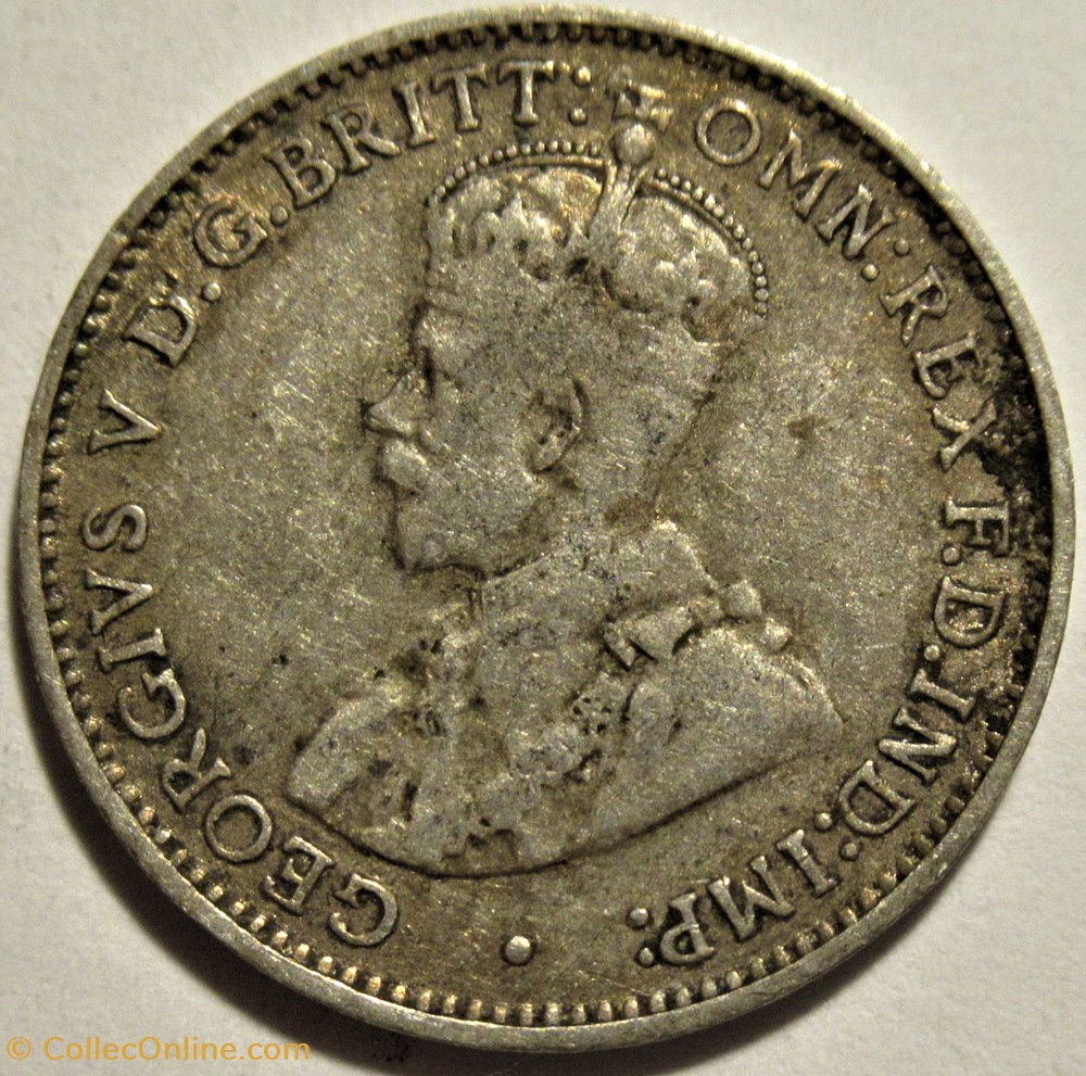 George V - Three Pence 1912 - Australia (ex.3) 2 monnaies monde australie george v three pence 1912 australia ex 3