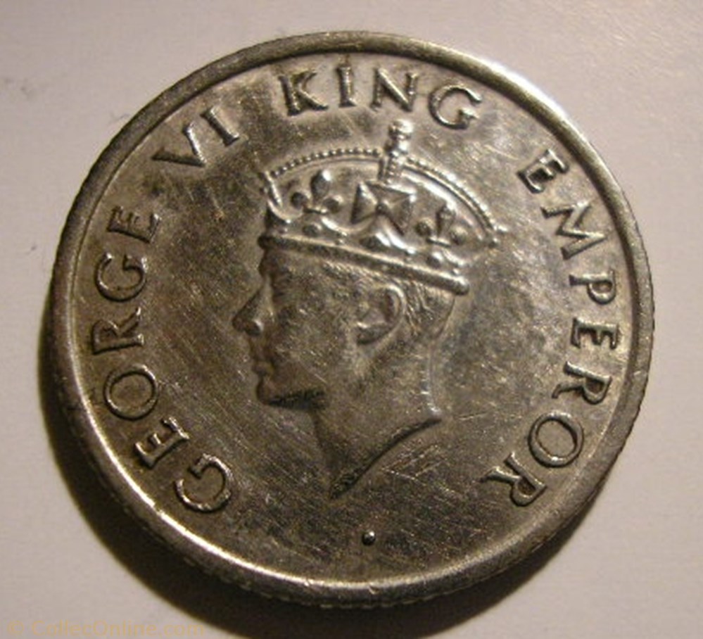 George VI - 1/4 Rupee 1946 Bombay - British India monnaie monde inde george vi 1 4 rupee 1946 bombay british india