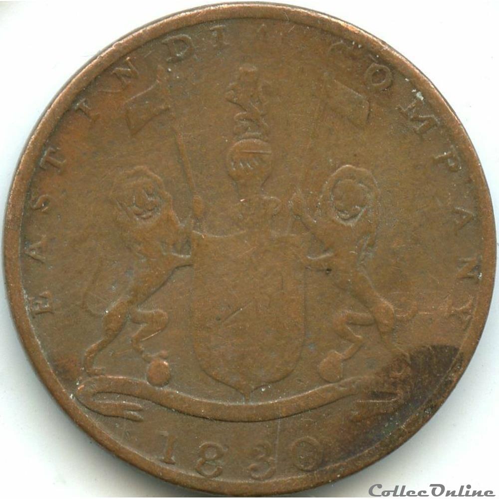 monnaies monde inde bombay presidency quarter anna 1830 east india company
