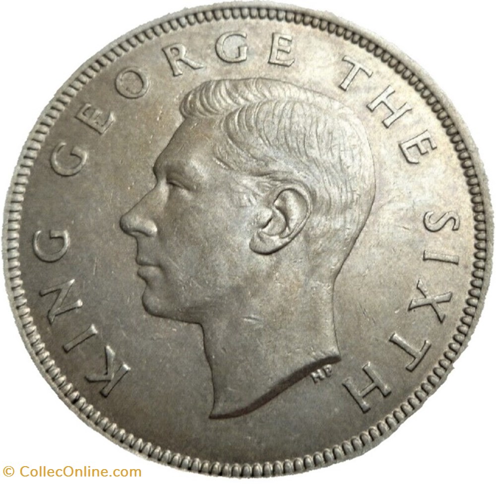 George VI - Half Crown 1950 - New Zealand 2 monnaies monde nouvelle zelande george vi half crown 1950 new zealand