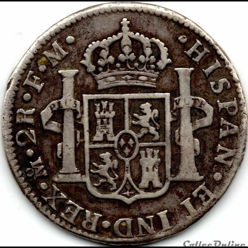 monnaie monde mexique mexico 2 reales 1801 mexico colonial carlos iv de espana