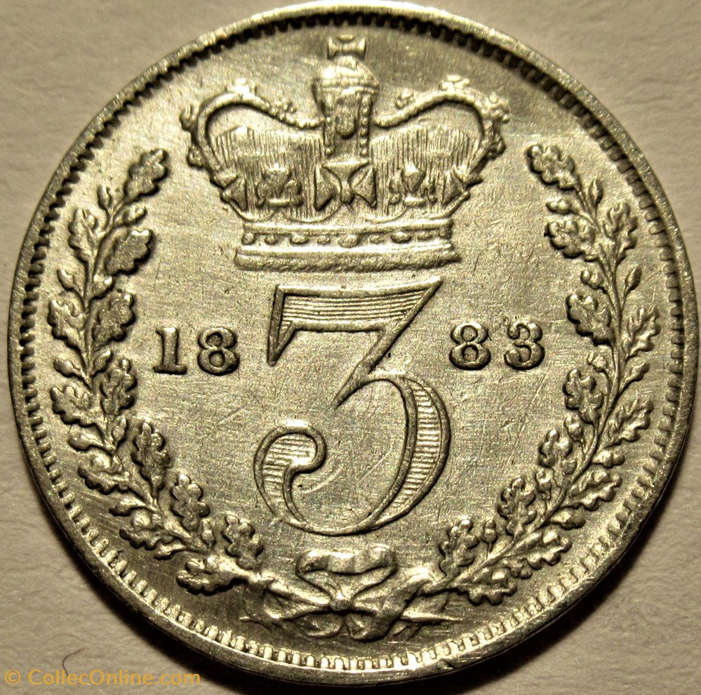 Victoria - 3 Pence 1883 - Kingdom of Great Britain 3 monnaies monde royaume uni victoria 3 pence 1883 kingdom of great britain