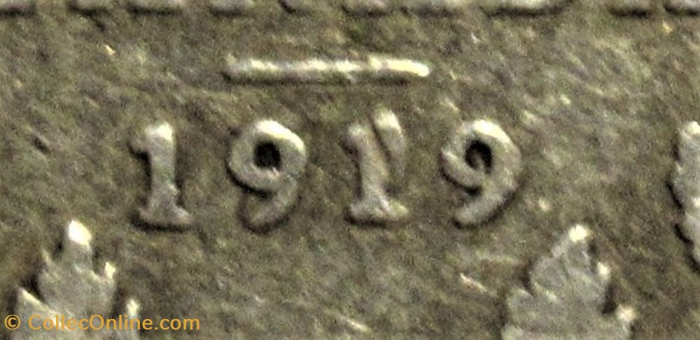 George V - 10 Cents 1919 (ex.3) Error monnaies monde canada george v 10 cents 1919 ex 3 error