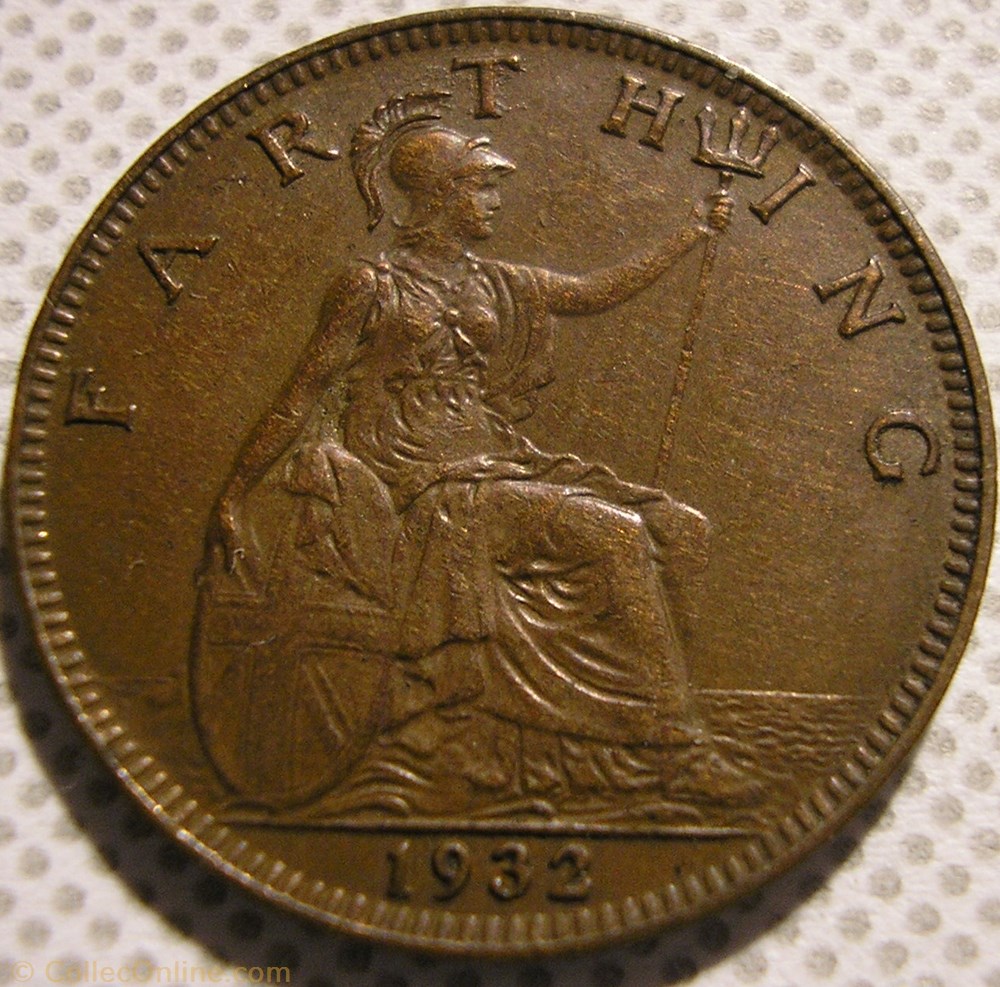 George V - Farthing 1932 - Great Britain (ex.2) monnaies monde royaume uni george v farthing 1932 great britain ex 2