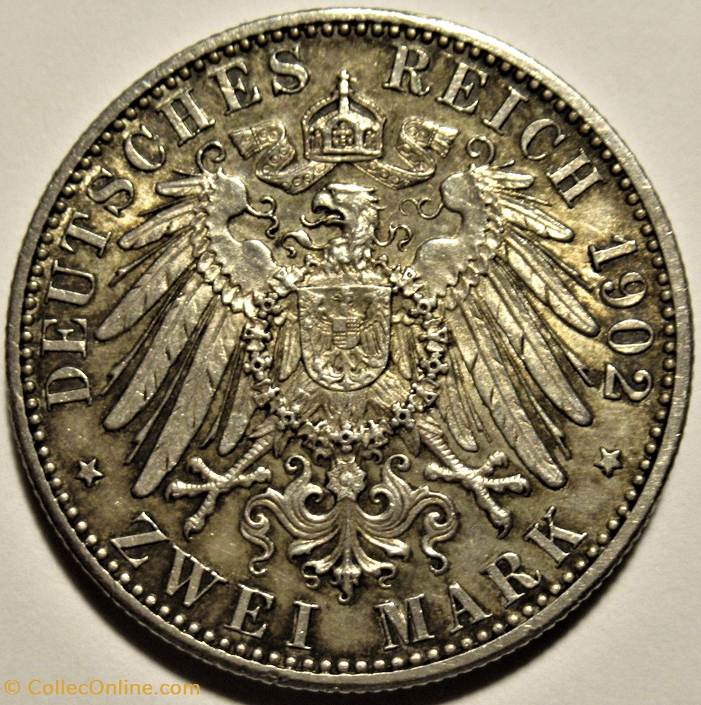 Friedrich I - 2 Mark 1852-1902 Grand Duchy of Baden 3 monnaies monde allemagne friedrich i 2 mark 1852 1902 grand duchy of baden