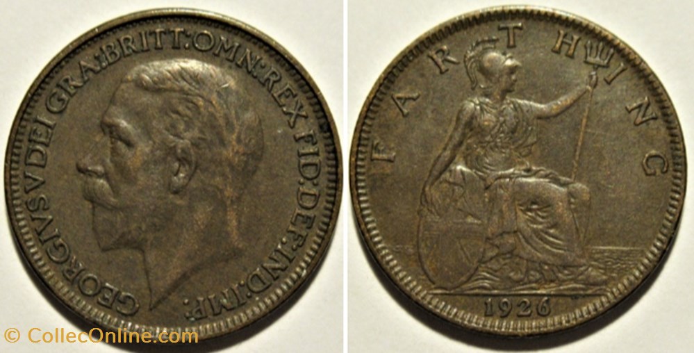 George V - Farthing 1926 - Great Britain monnaies monde royaume uni george v farthing 1926 great britain