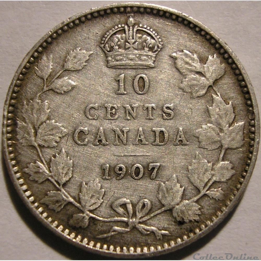Edward VII - 10 Cents 1907 monnaies monde canada edward vii 10 cents 1907