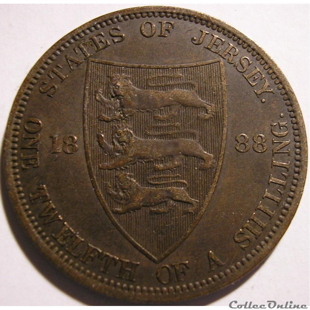 Victoria - 1/12 Shilling 1888 - Jersey monnaie monde victoria 1 12 shilling 1888 jersey