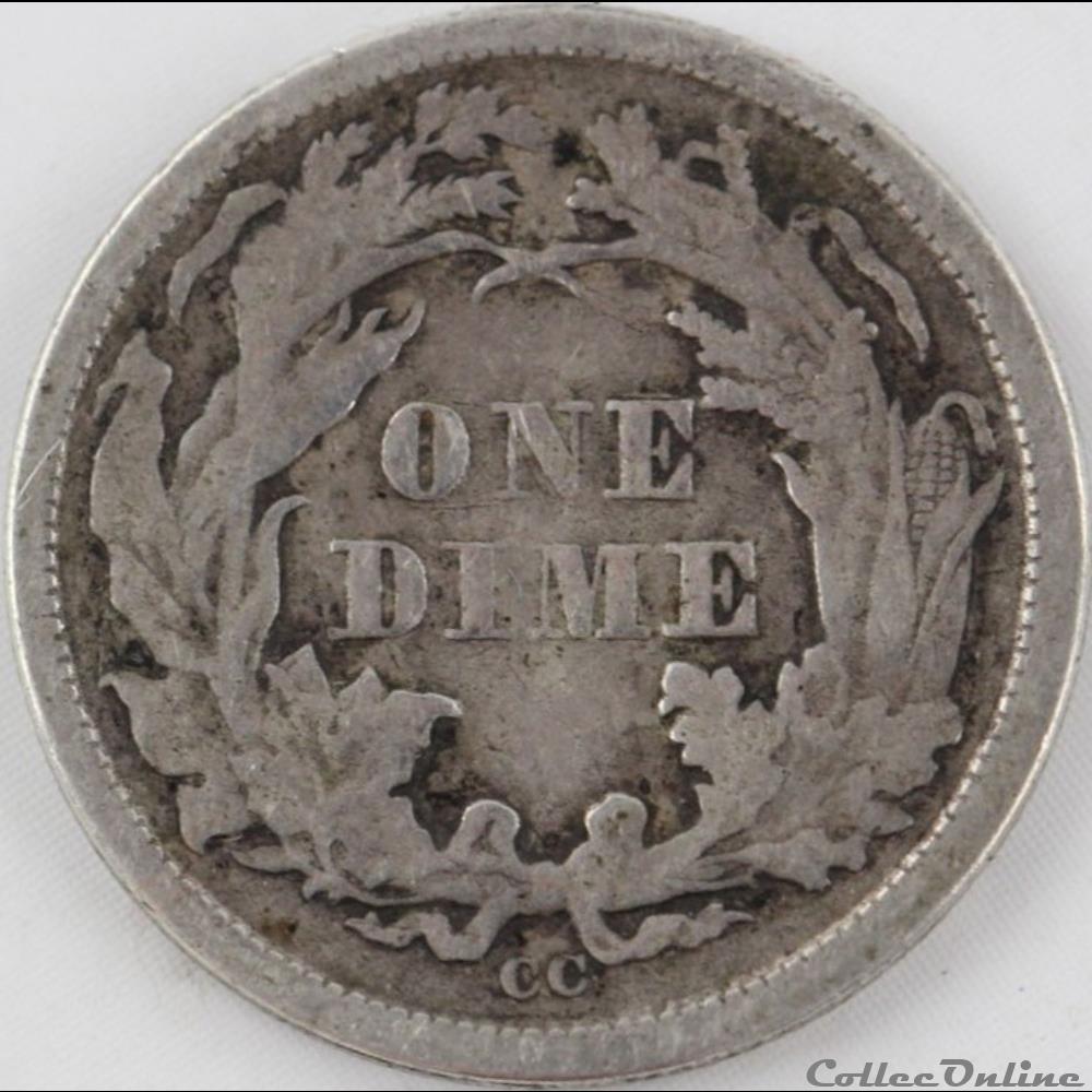 monnaie monde etat uni 1875 cc below dime 10 cents