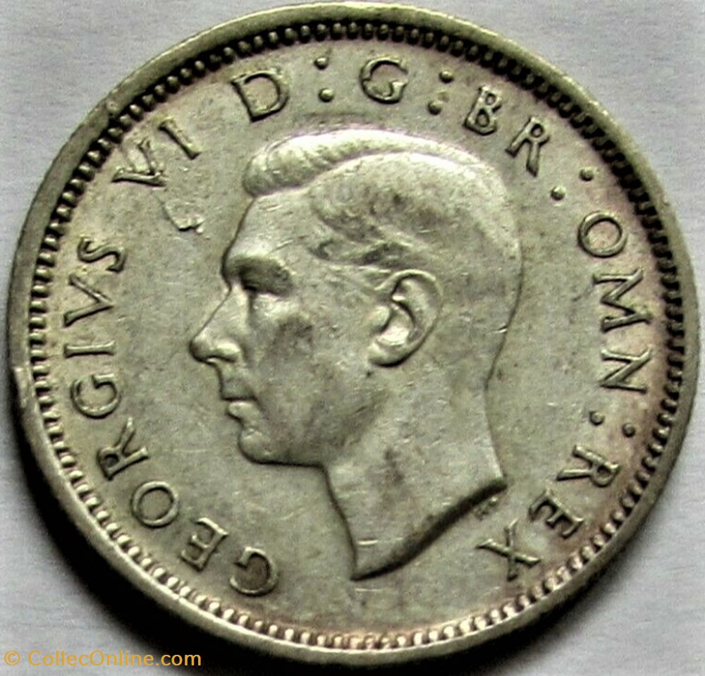 monnaies monde royaume uni george vi 6 pence 1944 great britain error