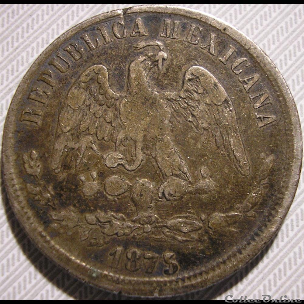 México - 50 Centavos 1875 As. monnaies monde mexique mexico 50 centavos 1875 as