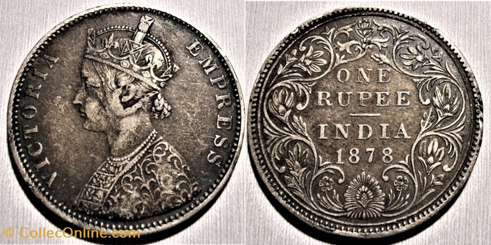 monnaies monde inde victoria one rupee 1878 bombay british india