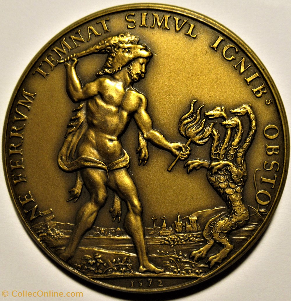 Charles IX, roi de France - 1572 Médaille Hercule attaquant l'Hydre de Lerne 3 medailles royaux noblesse charles ix roi de france 1572 medaille hercule attaquant hydre de lerne