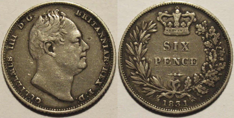 William IV - 6 Pence 1831 Kingdom of Great Britain monnaies monde royaume uni william iv 6 pence 1831 kingdom of great britain