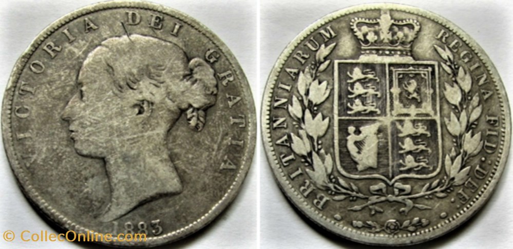 Victoria - Half Crown, 1883 - Kingdom of Great Britain monnaies monde royaume uni victoria half crown 1883 kingdom of great britain