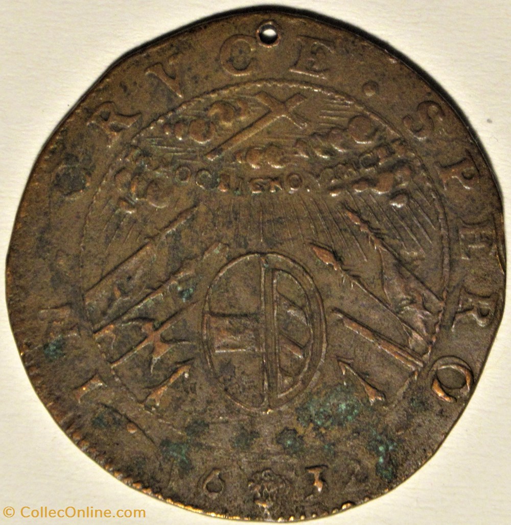 1632 Token of Brussels, Spanish Netherlands - Philip IV of Spain monnaies europe medievale pays bas espagnols 1632 token of brussels spanish netherlands philip iv of spain