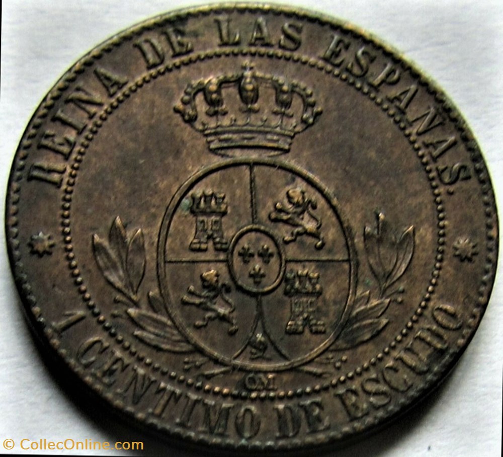 1867 Barcelona - 1 Centimo - Isabel II España 3 monnaies monde espagne 1867 barcelona 1 centimo isabel ii espana