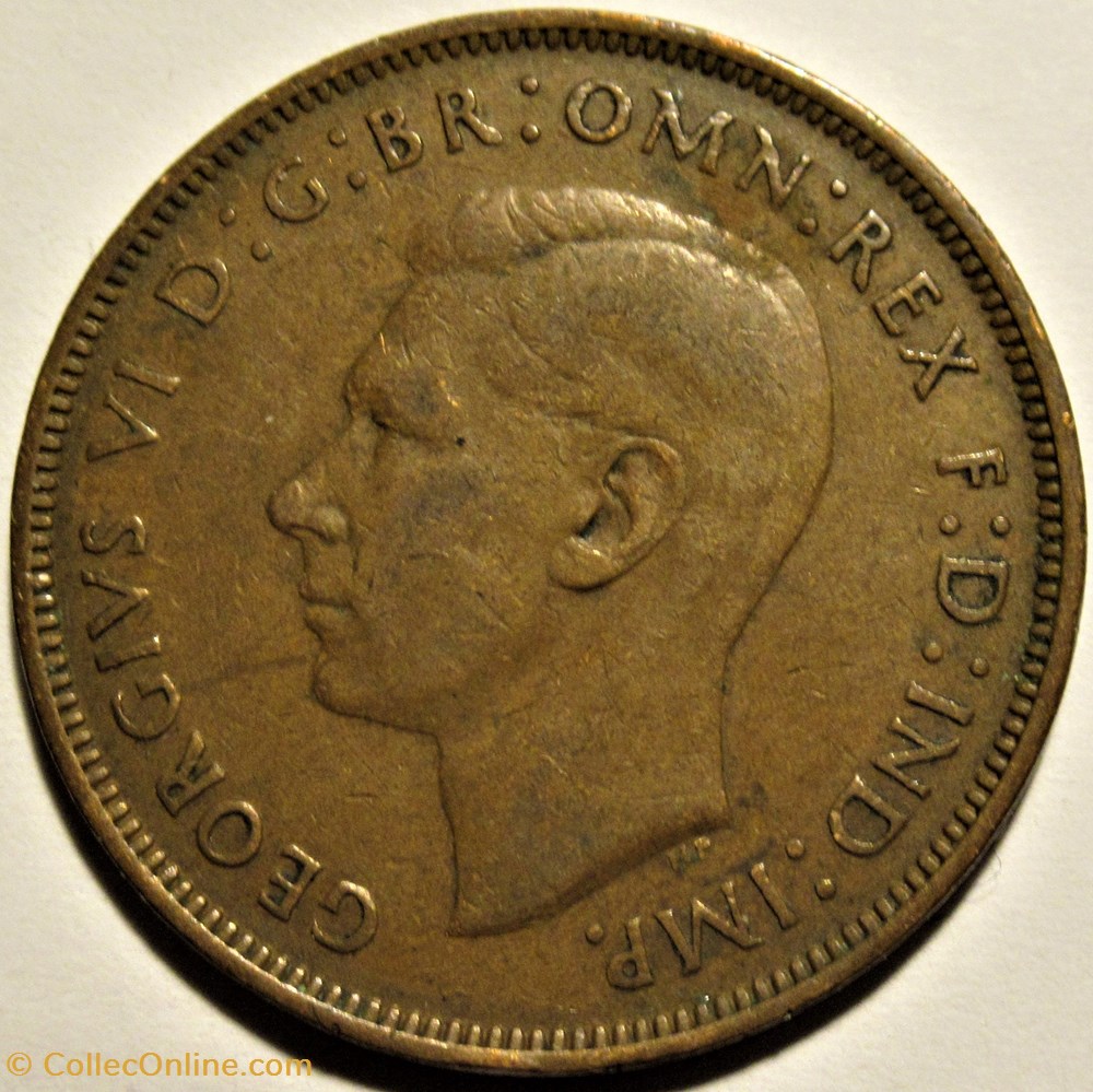 monnaies monde royaume uni george vi one penny 1944 uk