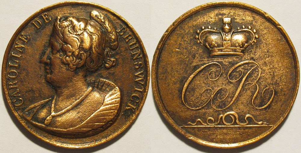 monnaies paranumismatique jetons poids caroline of brunswick queen consort ca 1821 medal great britain