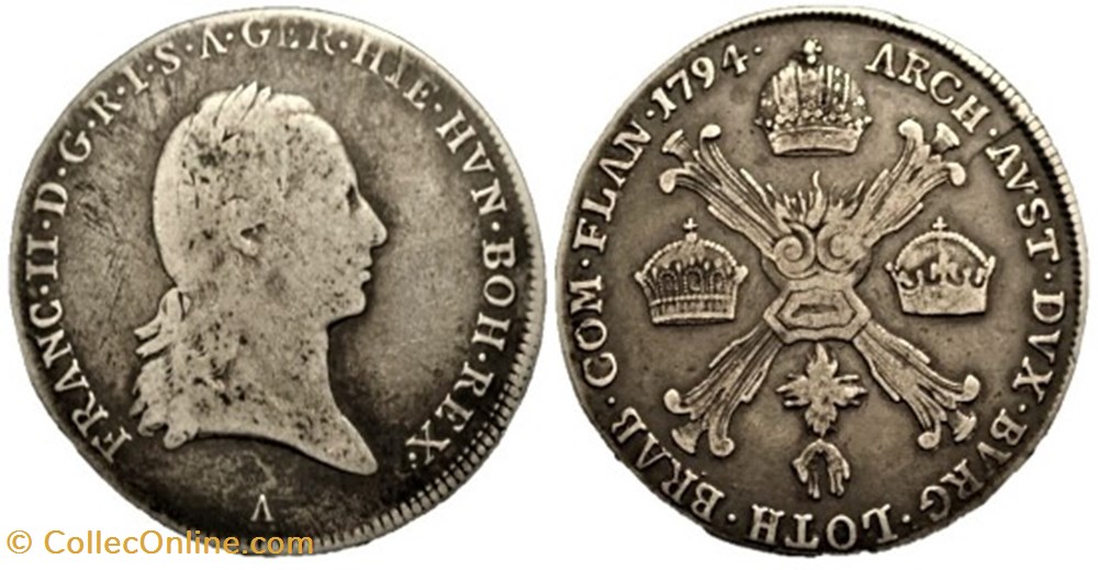 Franz II - 1/4 Kronenthaler 1794 - Wien, Austrian Netherlands monnaies europe medievale pays bas autrichiens franz ii 1 4 kronenthaler 1794 wien austrian netherlands