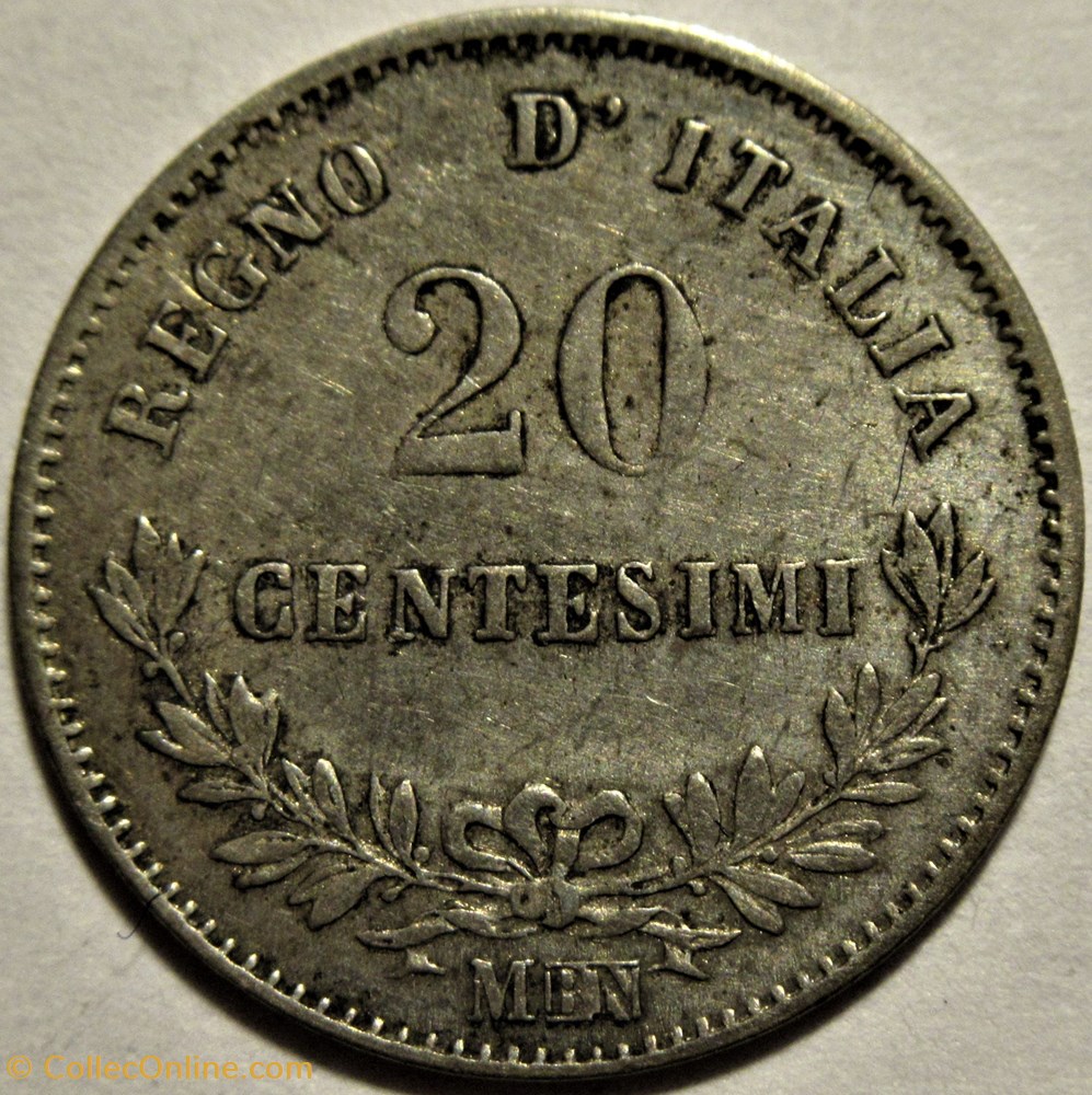 1863 Royaume d'Italie, 20 Centesimi, Milano - Vittorio Emanuele II monnaies monde 1863 royaume italie 20 centesimi milano vittorio emanuele ii