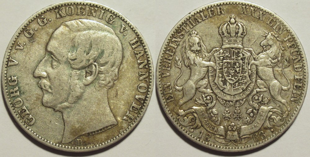 Georg V - 1 Vereinsthaler 1863 - Kingdom of Hannover monnaies monde allemagne georg v 1 vereinsthaler 1863 kingdom of hannover