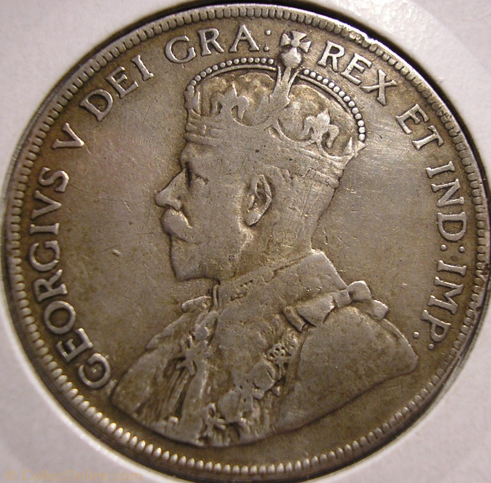George V - 50 Cents 1918 Newfoundland monnaie monde canadum george v 50 cents 1918 newfoundland