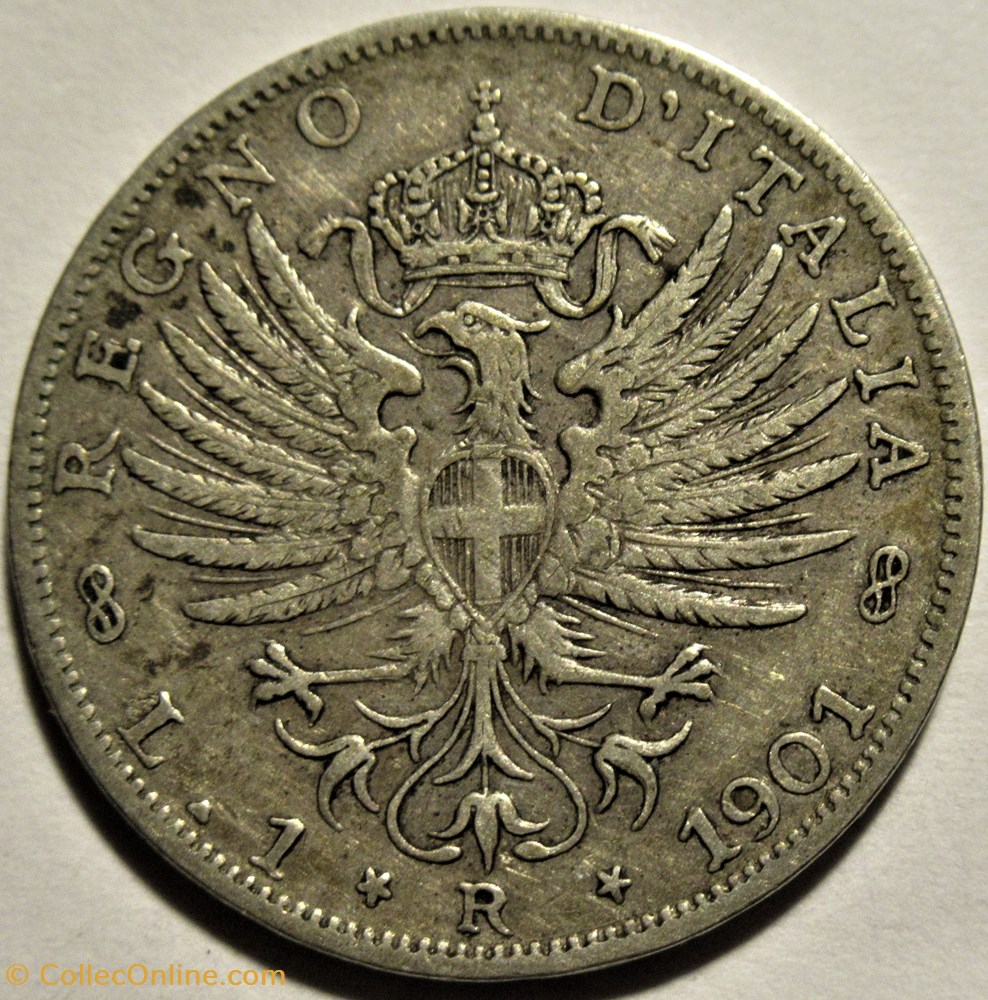 1901 Royaume d'Italie, Lira, Roma - Vittorio Emanuele III monnaies monde 1901 royaume italie lira roma vittorio emanuele iii