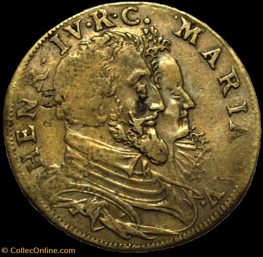 Henri IV et Marie de Médicis - c.1603 - Jeton de H. Krauwinckel monnaies paranumismatique jetons poids henri iv et marie de medicis c 1603 jeton de h krauwinckel