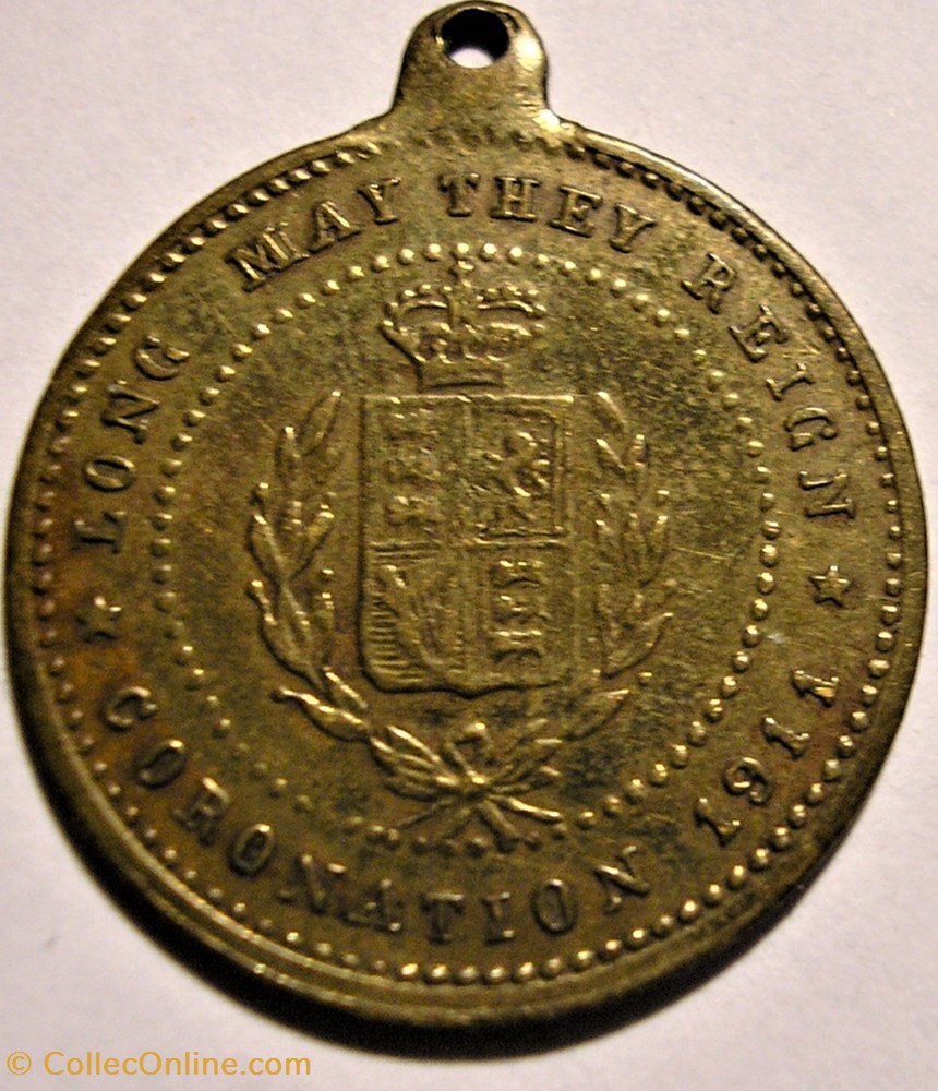 George V & Mary - Medalet Coronation 1911 - "Long May They Reign" UK 3 medaille royaume uni george v mary medalet coronation 1911 long may they reign uk