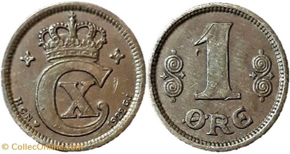 Christian X Denmark - 1 Øre 1922 monnaies monde danemark christian x denmark 1 re 1922