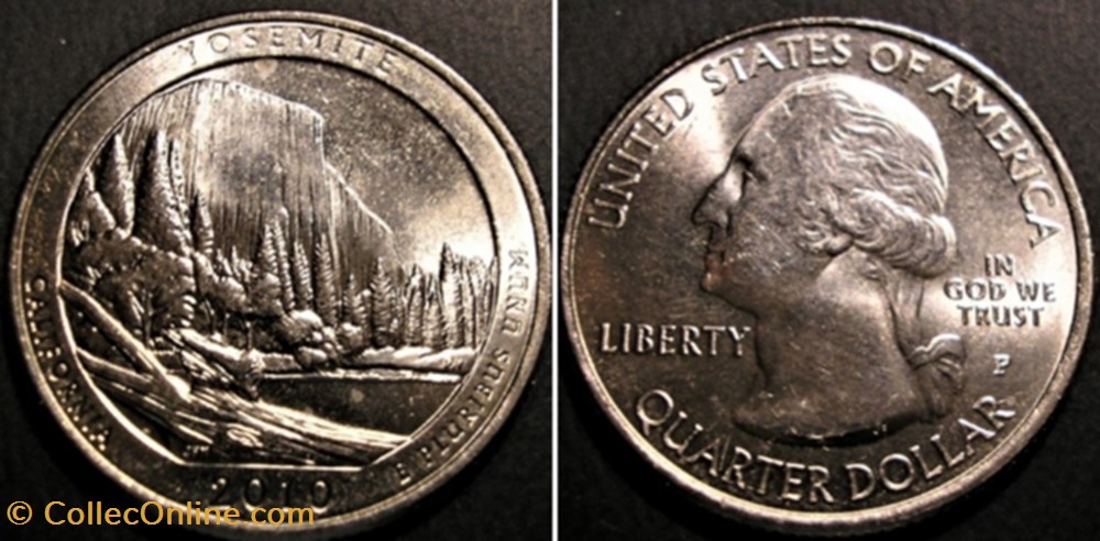 monnaie monde etat uni yosemite 2010 p quarter dollar california state
