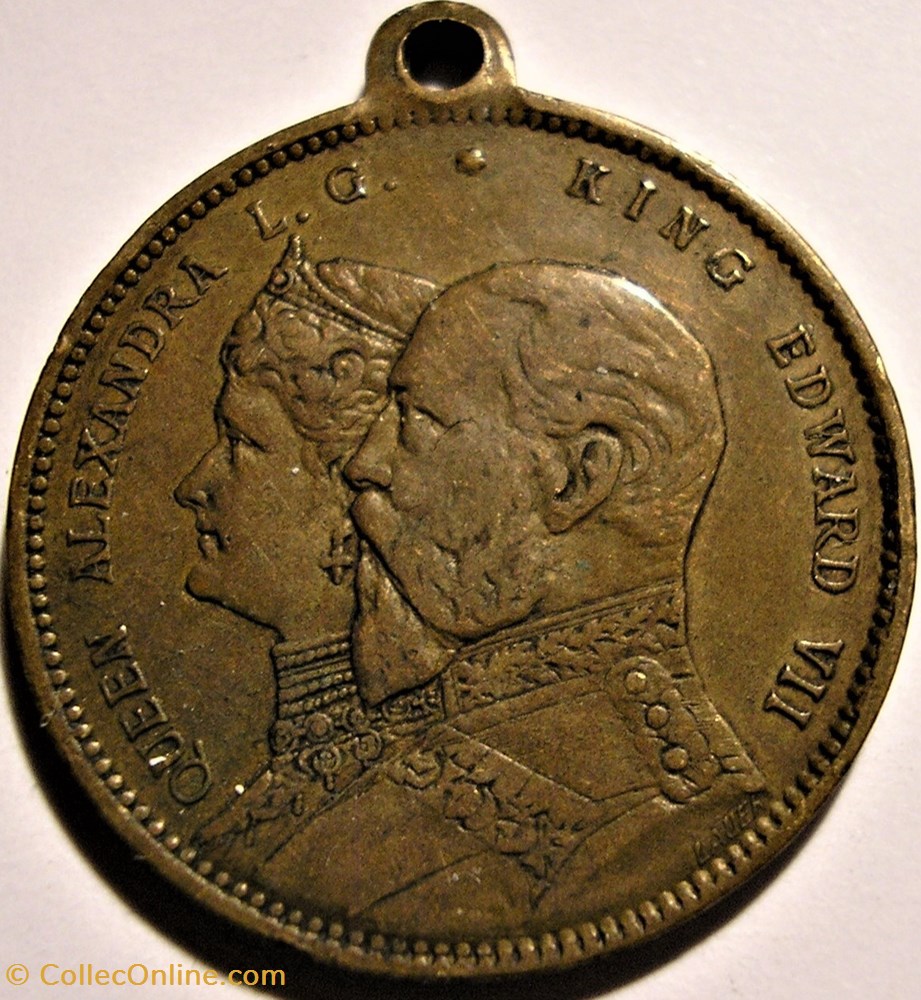 Edward VII & Alexandra - Wedding 1863 and Accession 1901, Medalet - UK 2 medaille royaume uni edward vii alexandra wedding 1863 and accession 1901 medalet uk