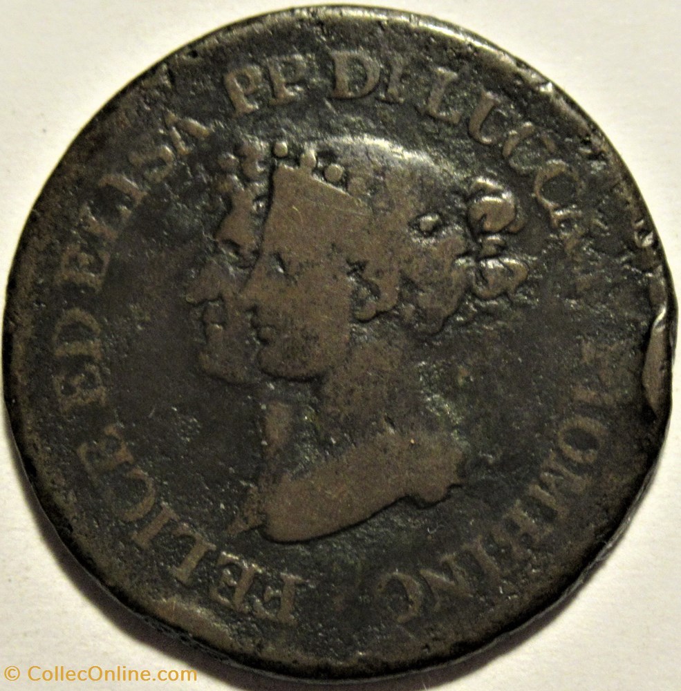 1806 Principauté de Lucca & Piombino, 3 Centesimi - Felix & Elisa Napoleon monnaies monde italie 1806 principaute de lucca piombino 3 centesimi felix elisa napoleon