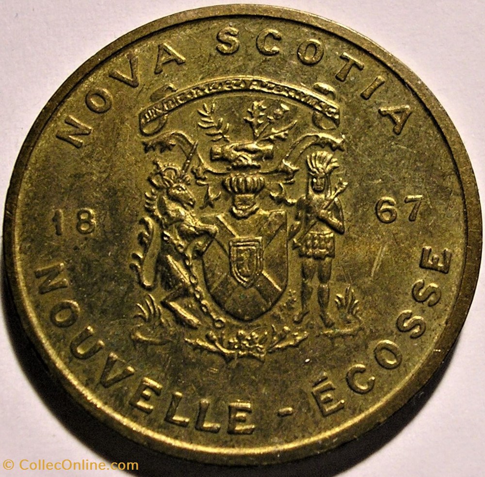 Nova Scotia 1867 - Provincial Arms and Flowers 1965-68, Shell Oil Token 3 monnaie jeton mereaux nova scotia 1867 provincial arms and flowers 1965 68 shell oil token
