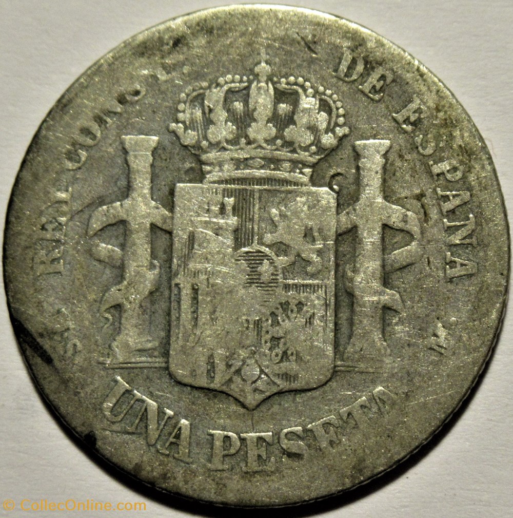 monnaies monde espagne 1885 1 peseta alfonso xii de espana