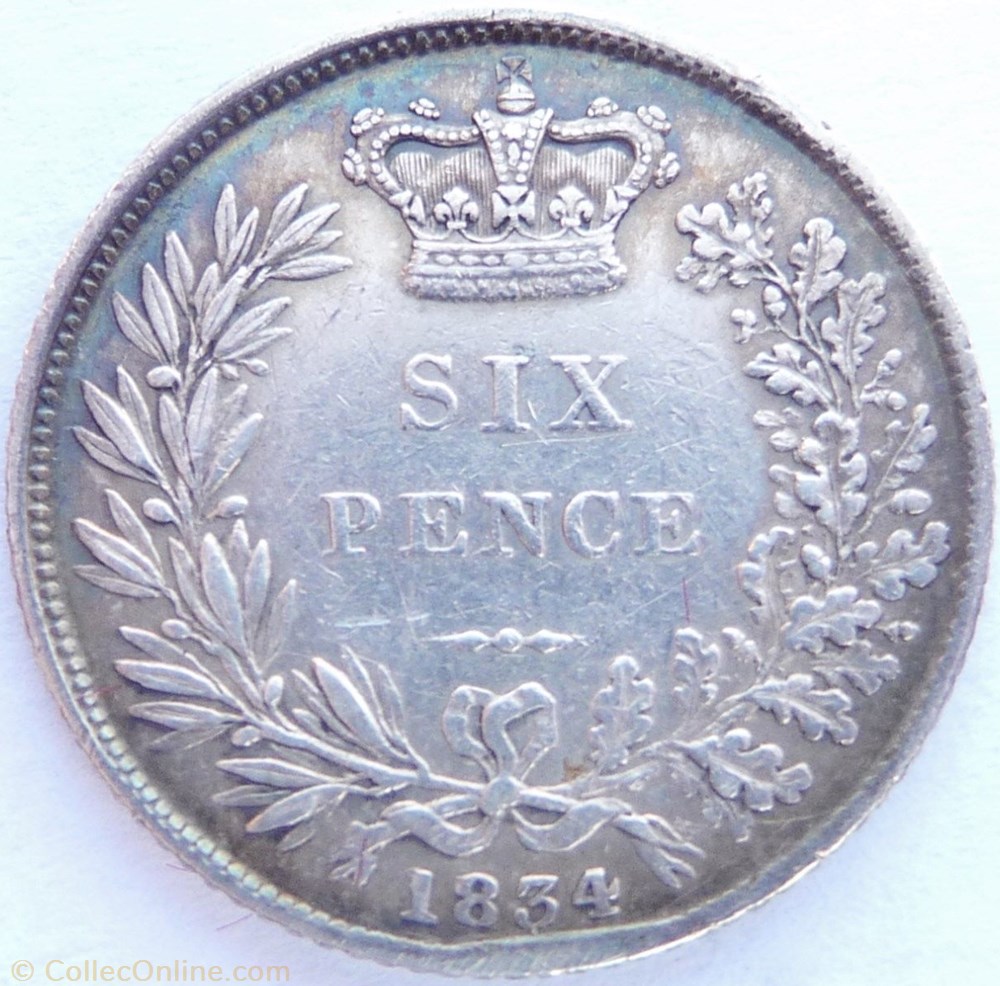 William IV - 6 Pence 1834 Kingdom of Great Britain monnaies monde royaume uni william iv 6 pence 1834 kingdom of great britain