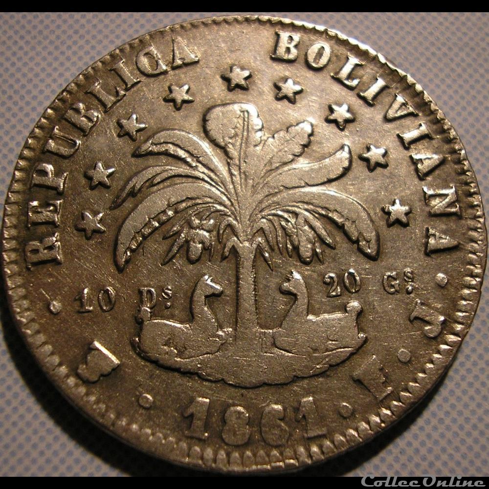 1861 Potosi - 8 Soles 4 monnaie monde bolivie 1861 potosi 8 soles